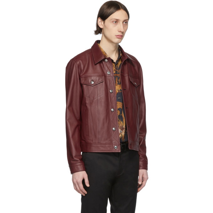 Paul Smith Red Leather Trucker Jacket Paul Smith