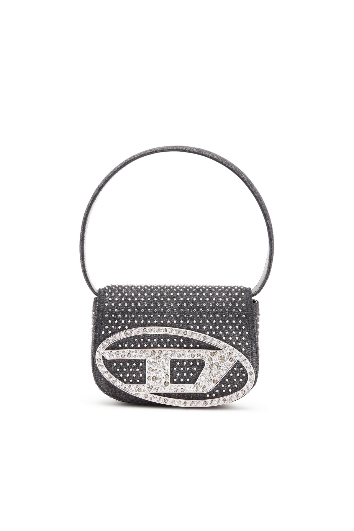 Diesel 1DR-Iconic shoulder bag in denim and crystals Diesel 1DR-Iconic shoulder bag in denim and crystals