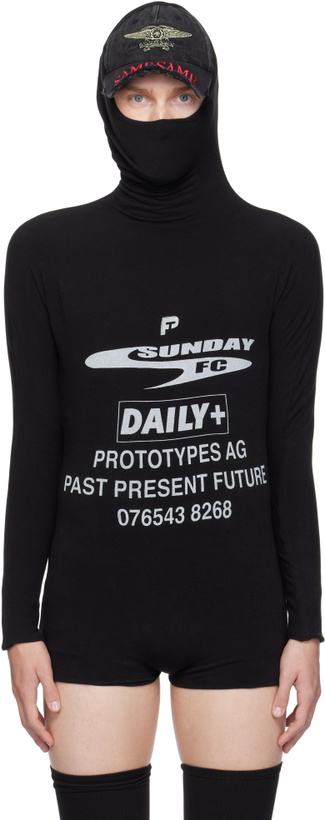 Photo: Prototypes Black Twisted Hood Longsleeve Hoodie