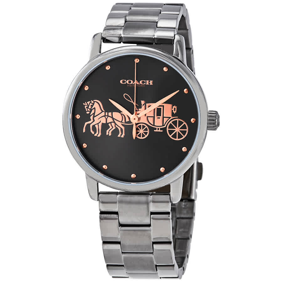 Coach Grand Quartz Dark Grey Dial Gunmetal-tone Ladies Watch  display picture 2