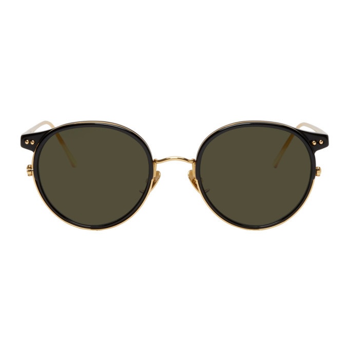 Photo: Linda Farrow Luxe Black and Gold 802 C1 Sunglasses