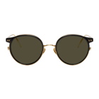 Linda Farrow Luxe Black and Gold 802 C1 Sunglasses