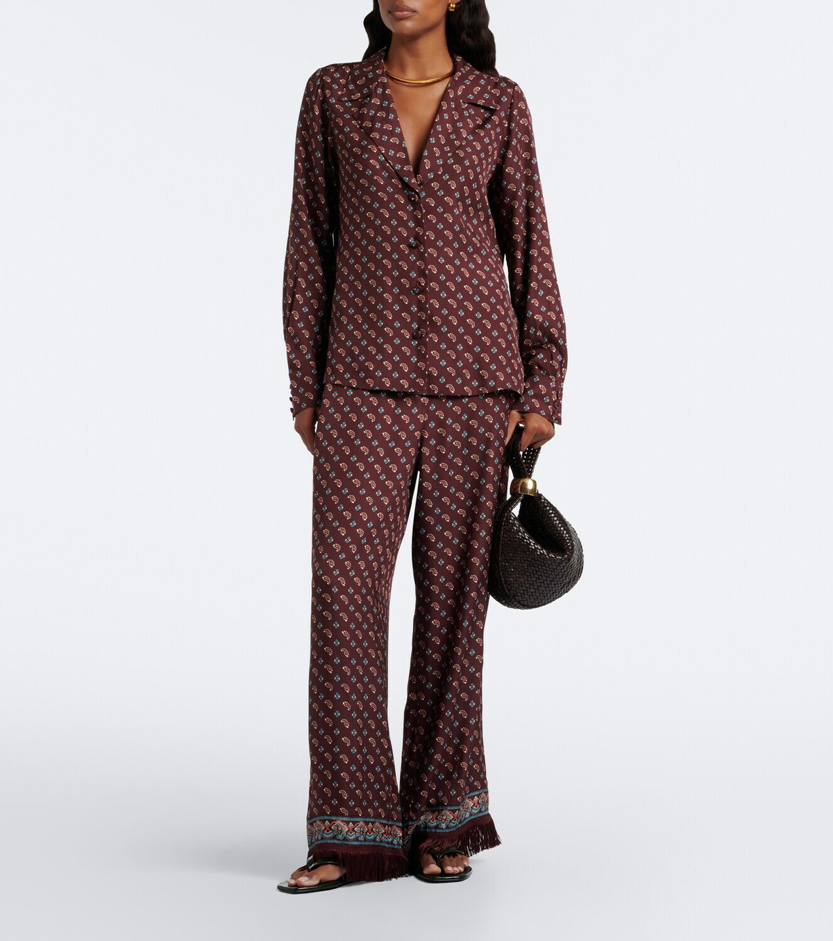 Dôen Rania paisley silk-blend blouse