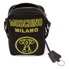Moschino Black Neon Logo Messenger Bag