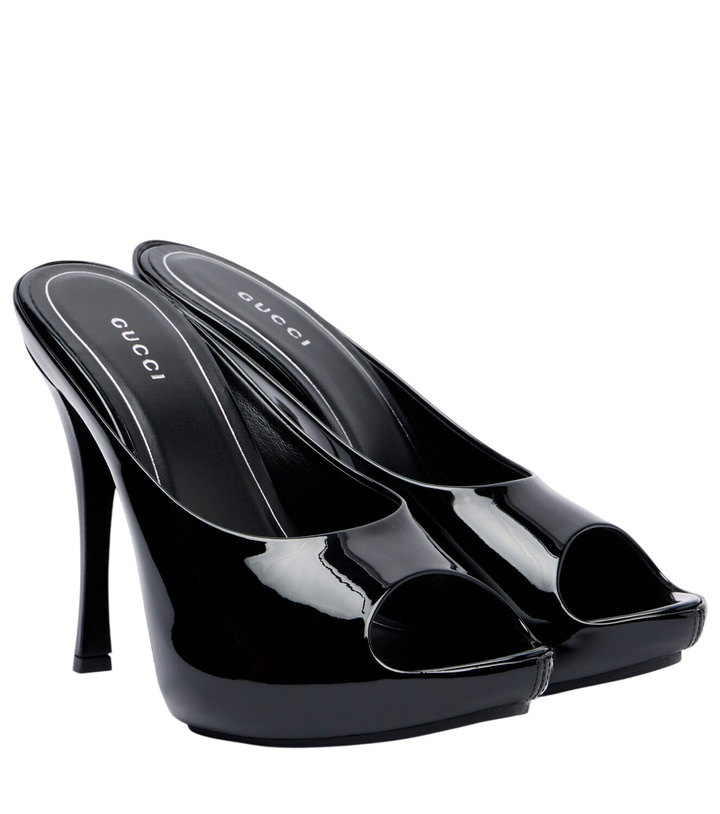 Photo: Gucci Viv patent leather platform mules