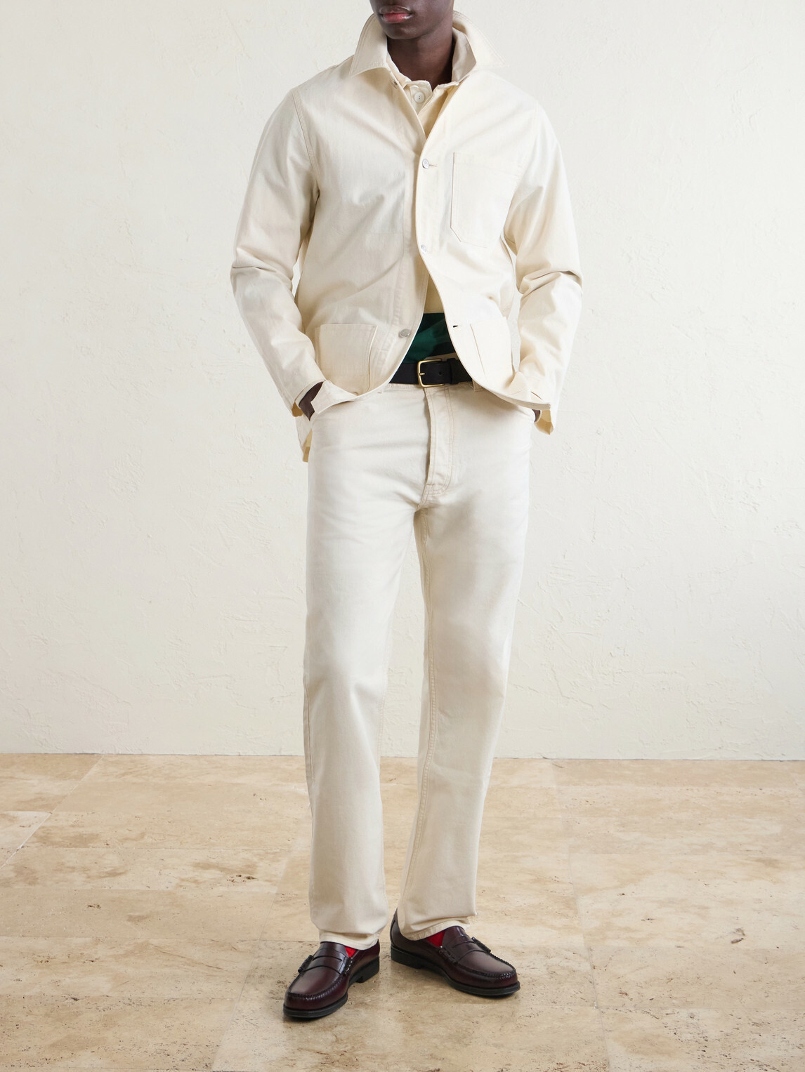 Drake's - Denim Overshirt - Neutrals