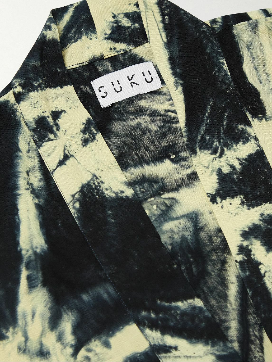 SUKU - Tie-Dyed Bamboo-Jersey Robe - Black