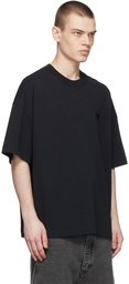 AMI Paris Black Organic Cotton T-Shirt