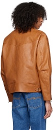 Nudie Jeans Tan Eddy Leather Jacket