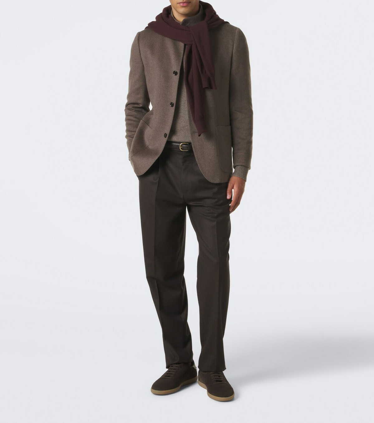 Zegna Pleated wool straight pants