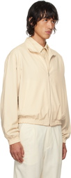 AURALEE Beige Superfine Tropical Wool Bomber Jacket