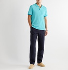 Vilebrequin - Palatin Contrast-Tipped Cotton-Piqué Polo Shirt - Blue