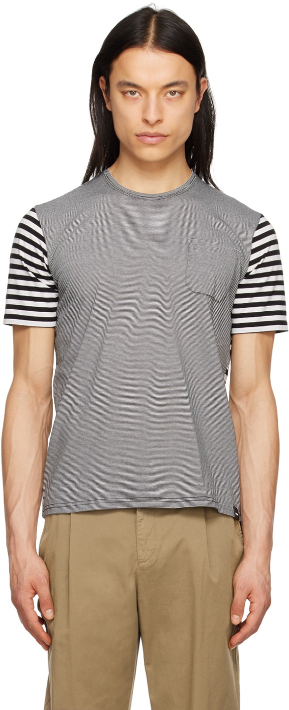 Photo: ASPESI Black & White Striped T-Shirt