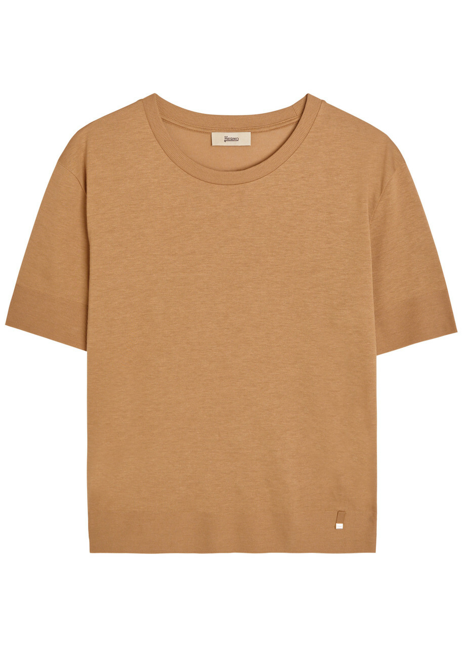Herno Fine-knit T-shirt Camel