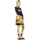 Versace White and Black Barocco Leggings