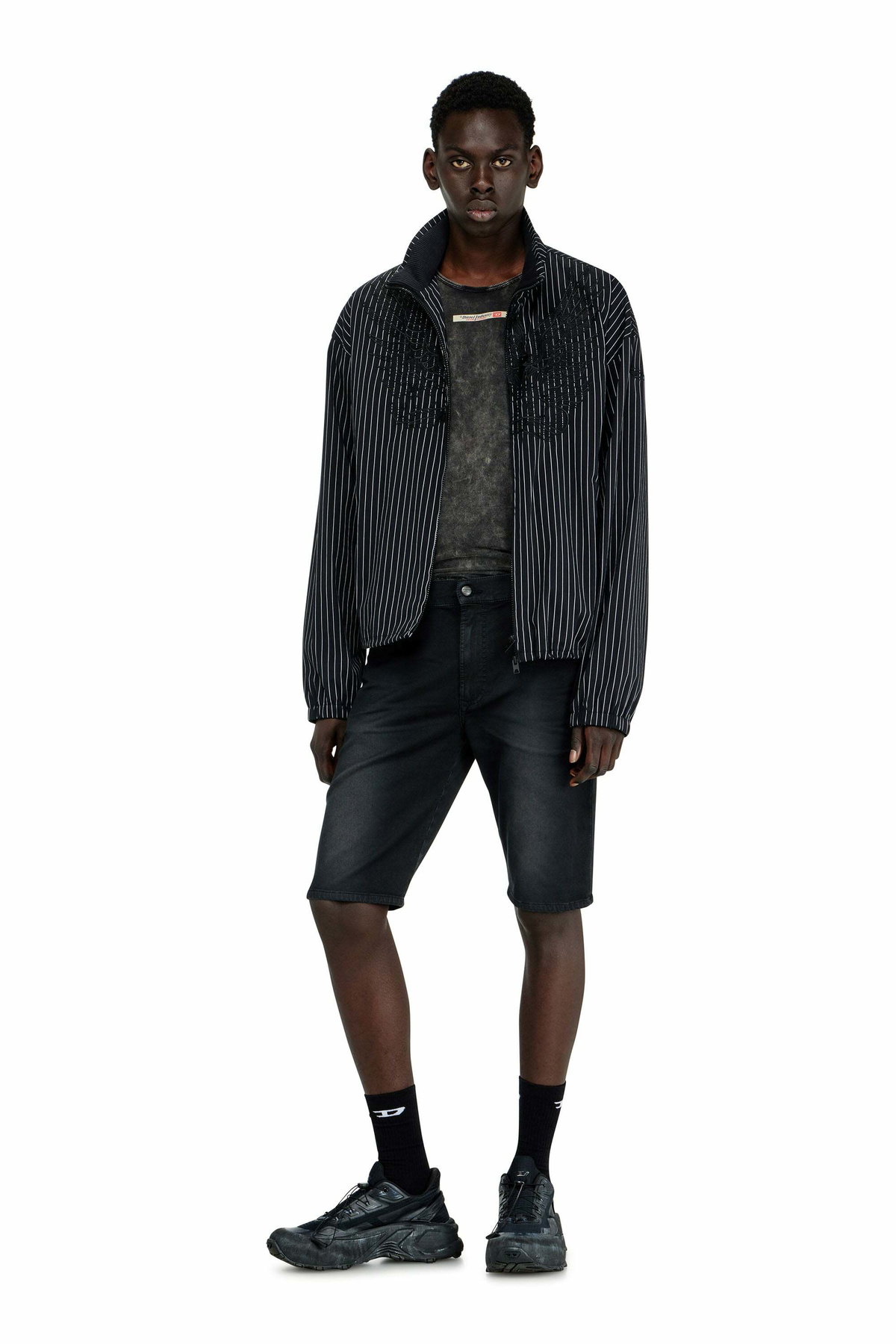 Diesel Slim shorts in coloured denim - Denim short pants Mens in Black