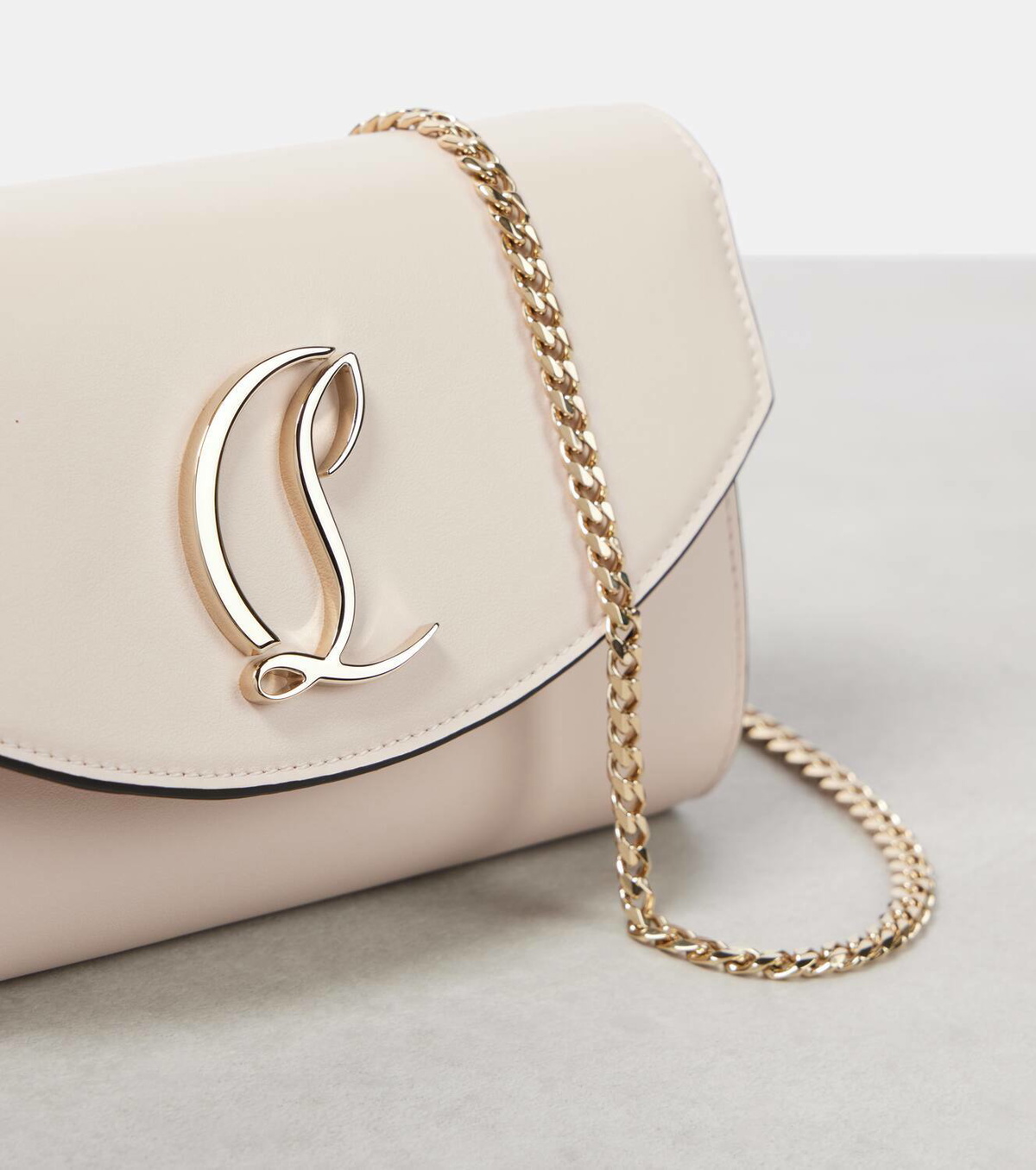 Christian Louboutin Loubi54 leather clutch with chain