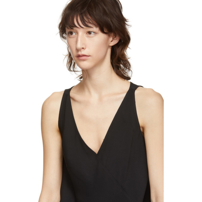 Black Rick Owens Deep V Neck Tank Top