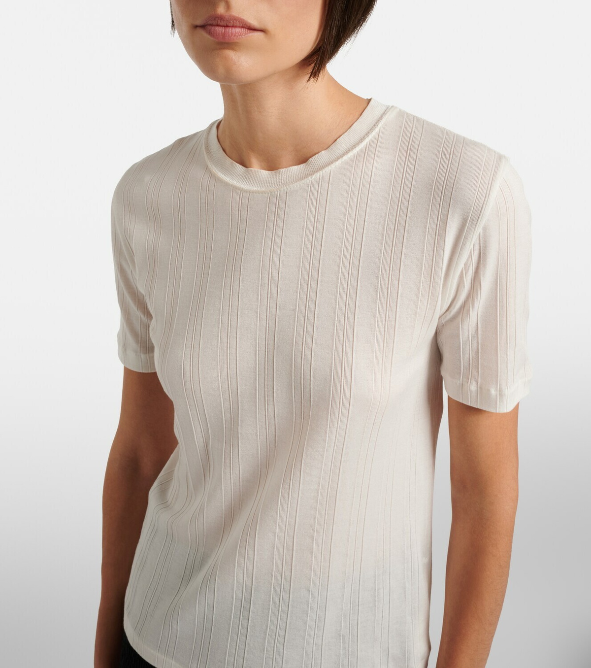 The Row Etina ribbed-knit cotton T-shirt