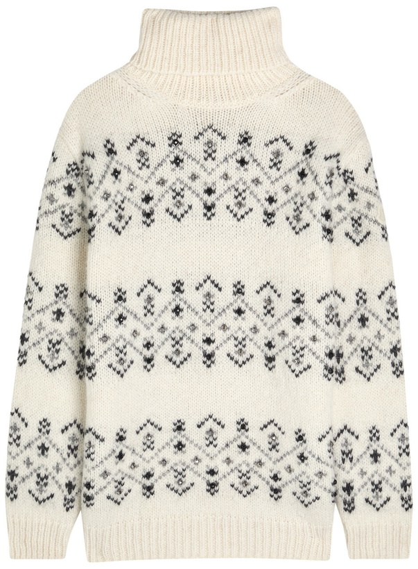 Photo: Moncler Fair Isle Alpaca-blend Jumper Natural