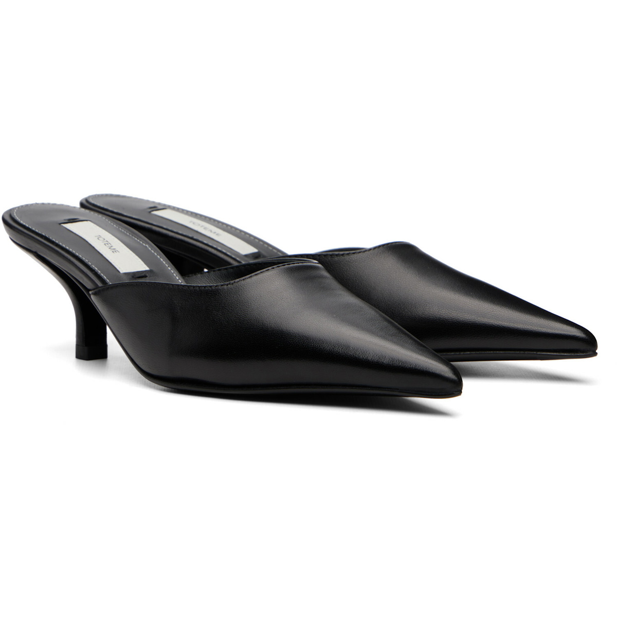 TOTEME Black Sharp Nappa Mule Heels