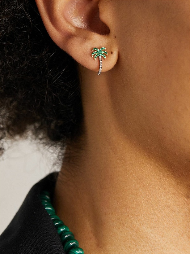 Photo: Sydney Evan - Palm Gold, Diamond and Emerald Single Earring