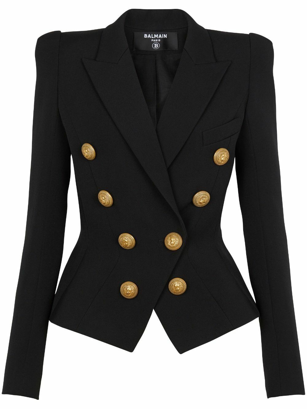 Balmain Black Wool Double-Breasted Blazer Balmain Balmain Black Wool Double-Breasted Blazer Balmain