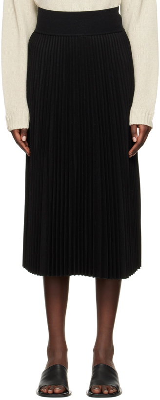 Photo: Theory Black Pleated Midi Skirt
