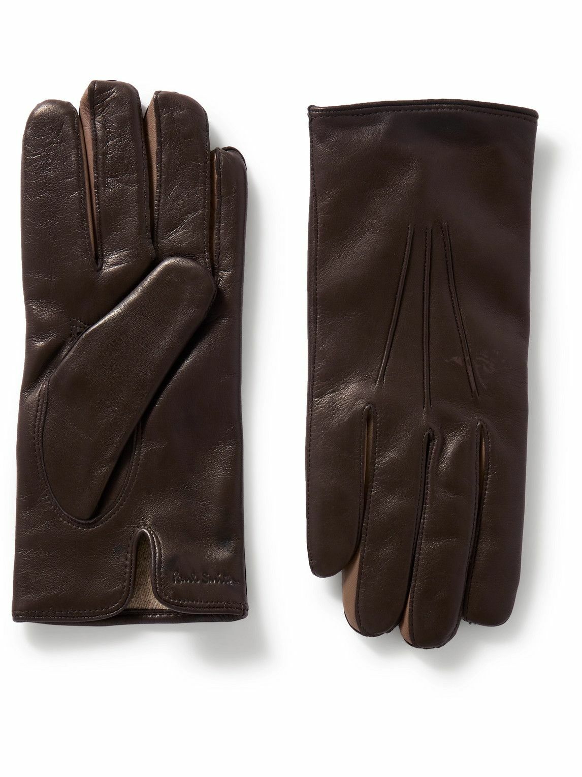 Paul Smith Leather Gloves Brown Paul Smith