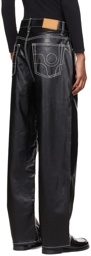 Eytys Black Orion Faux-Leather Trousers