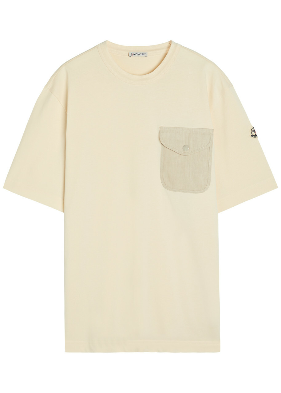 Moncler Men's Genius x HYKE Long Sleeve Logo T-Shirt in White Moncler