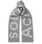 Acne Studios - Toronty Logo-Intarsia Wool-Blend Scarf - Gray