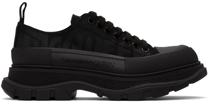 Photo: Alexander McQueen Black Tread Slick Low Sneakers