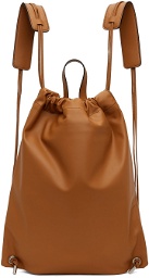 Fendi Brown Leather Logo Backpack