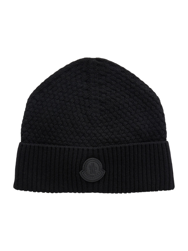 Photo: Moncler - Logo-Appliquéd Wool and Cashmere-Blend Beanie