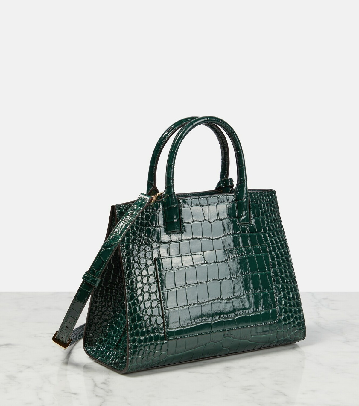 Burberry Mini Frances Croc-Effect Leather Tote