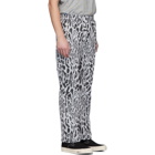 Needles Black and White Jacquard Leopard Track Pants