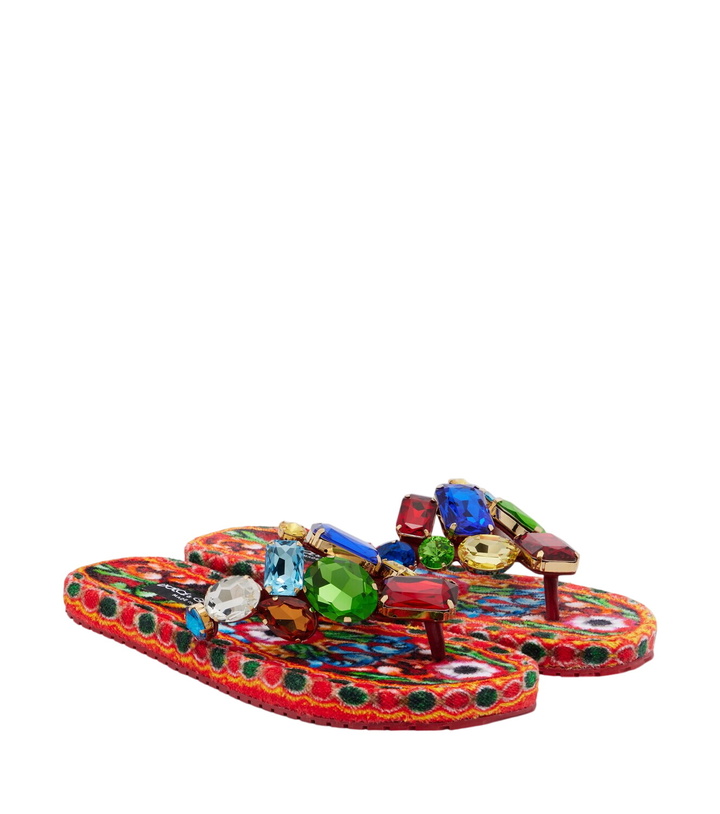 Photo: Dolce&Gabbana Embellished leather thong sandals