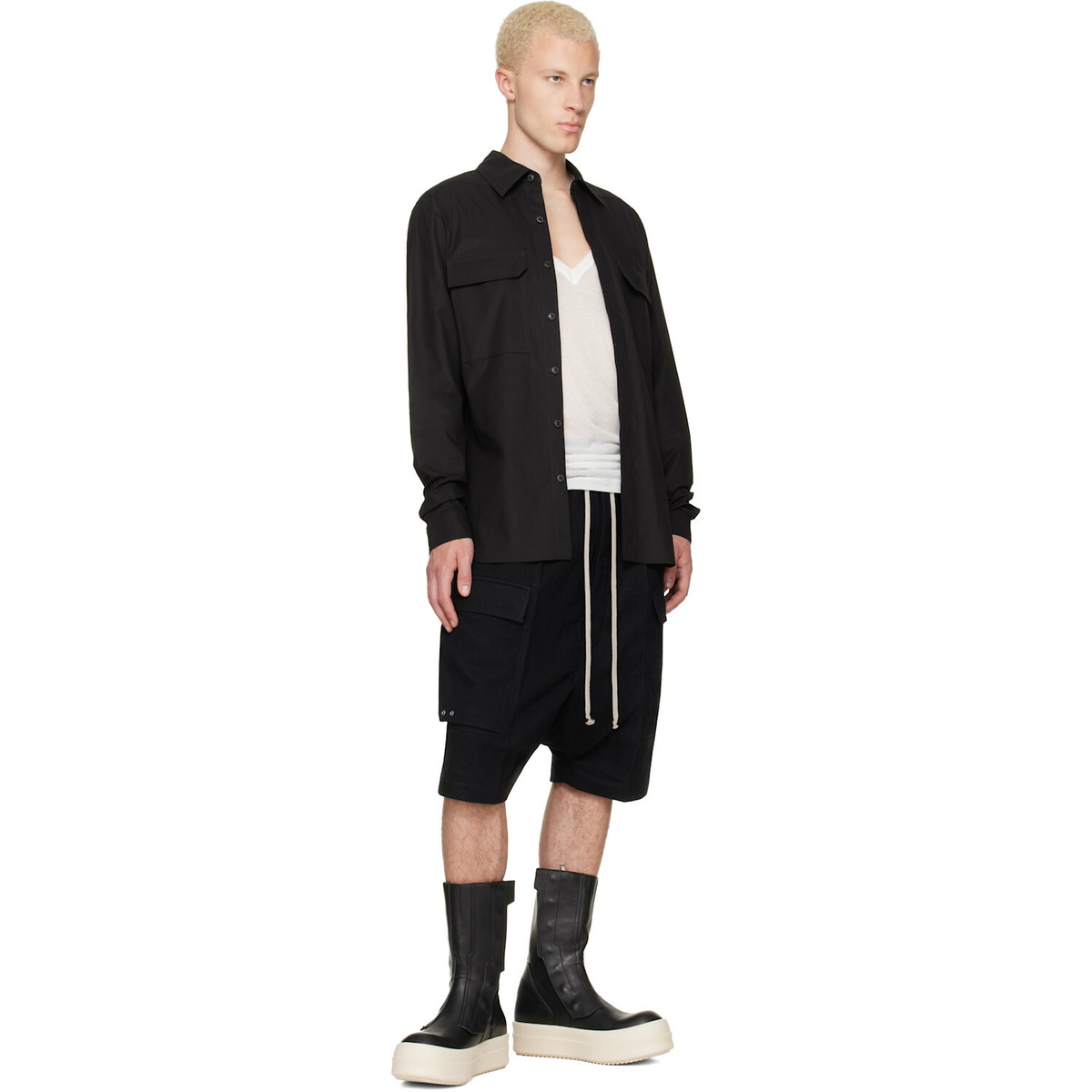 Rick Owens Black Tower Work Shirt