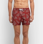 Frescobol Carioca - Modernist Slim-Fit Short-Length Printed Swim Shorts - Red