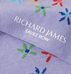 Richard James - Intarsia Cotton-Blend Socks - Purple