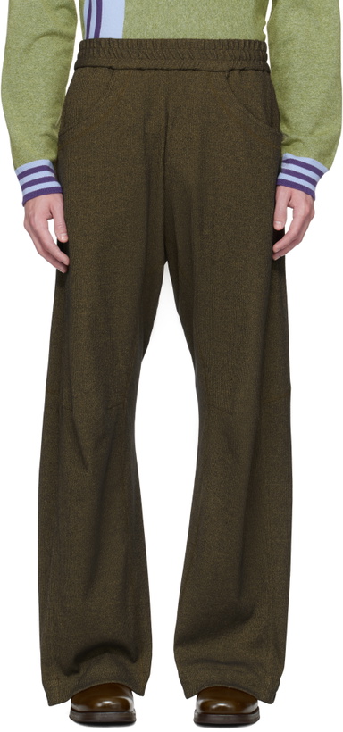 Photo: Omar Afridi Khaki Knee Darted Flare Sweatpants