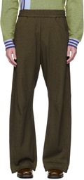 Omar Afridi Khaki Knee Darted Flare Sweatpants
