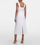 Vince - Square-neck linen-blend midi dress