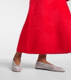 Le Monde Béryl Luna leather-trimmed mesh ballet flats