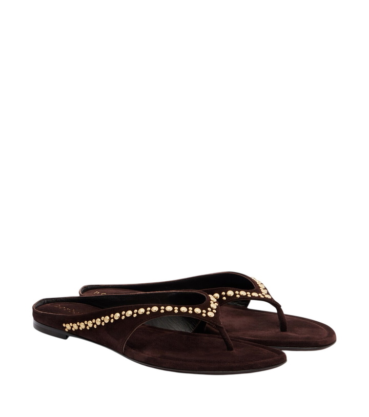 Photo: Herbert Levine Sun-kissed embellished suede thong sandals
