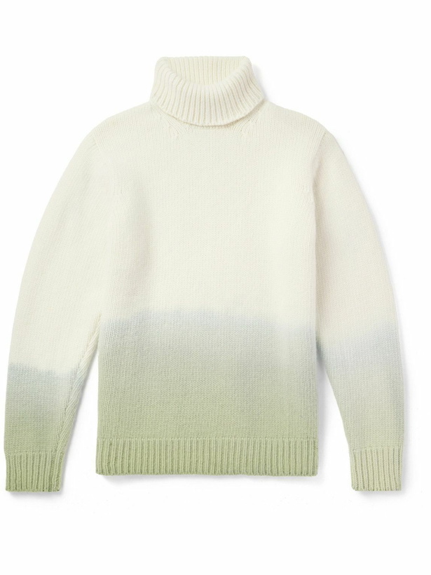 Photo: Richard James - Dip-Dyed Wool Rollneck Sweater - Green