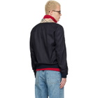 Burberry Navy Gabardine Glenfields Harrington Jacket