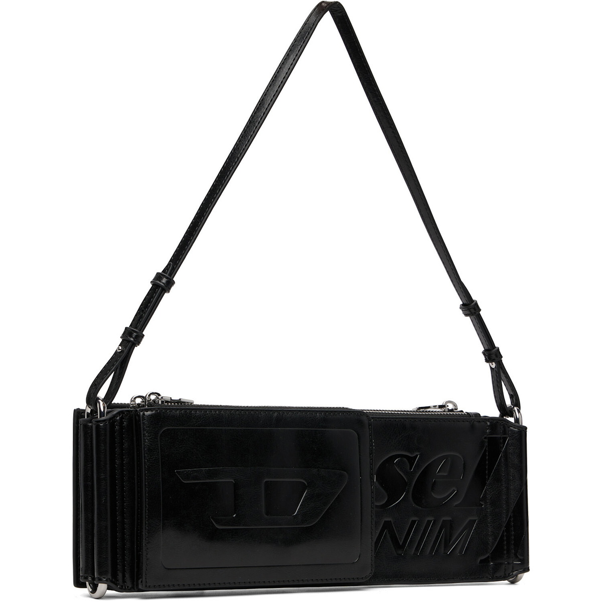 Diesel Black Flag-D-Modular Logo-Embossed Shoulder Bag