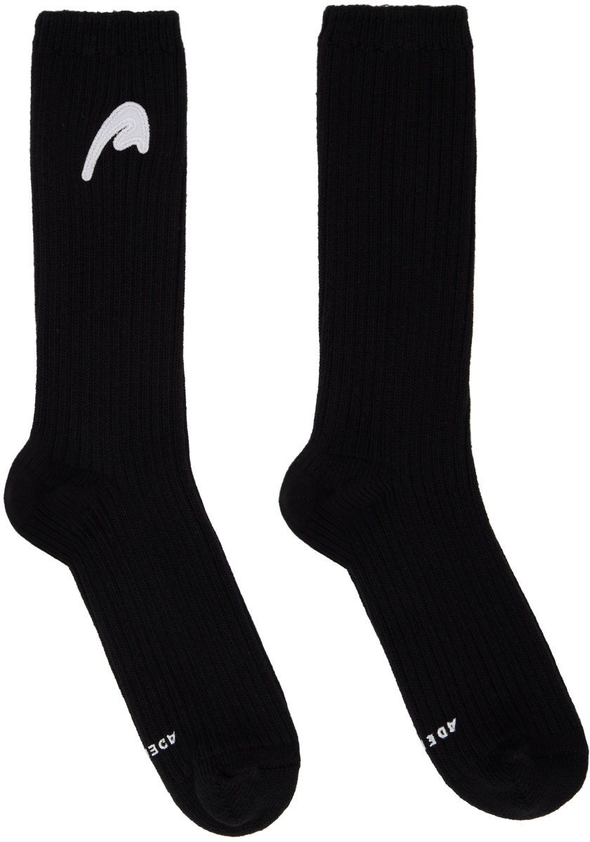 Photo: ADER error Black A-peec Logo Socks